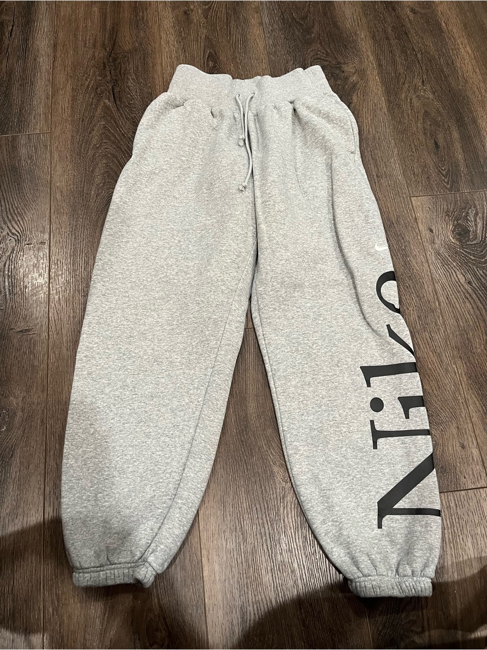 Nike Light Gray Joggers with Black Side Logo 58